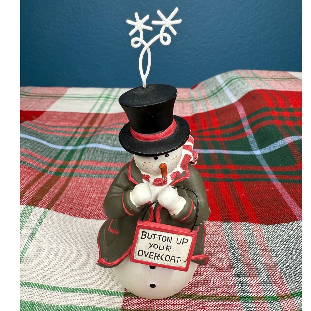 The Sandi Gore Evans Collection Snowman "Button Up Your Overcoat" Ornament 2004 - Picture 1 of 3